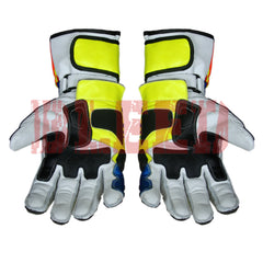 Valentino Rossi classic motorbike leather racing gloves palm view