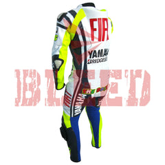 Rossi Fiat Motorbike Racing Leather Suit Left View