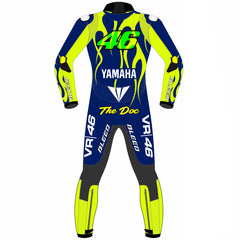 Valentino Rossi BMW WorldSBK Portimao Winter Test 2024 leather racing suit detail view