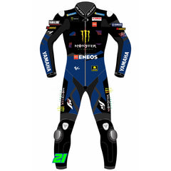 Franco Morbidelli Monster Energy Yamaha 2023 MotoGP leather racing suit back view