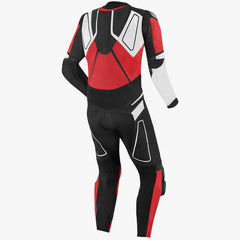premium motorcycle suit aero fit black white red combination