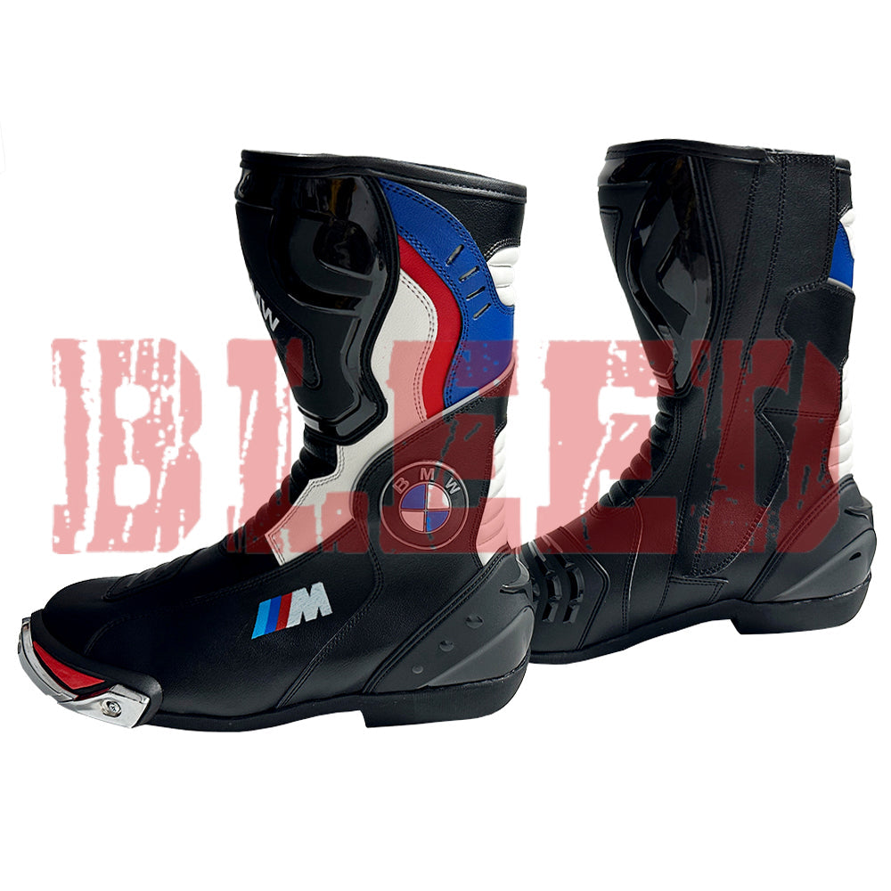BMW Motorrad motorcycle leather racing boots back view