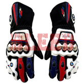BMW S1000RR men motorcycle leather racing gloves front view
