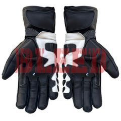 BMW S1000RR men motorcycle leather racing gloves wrist view