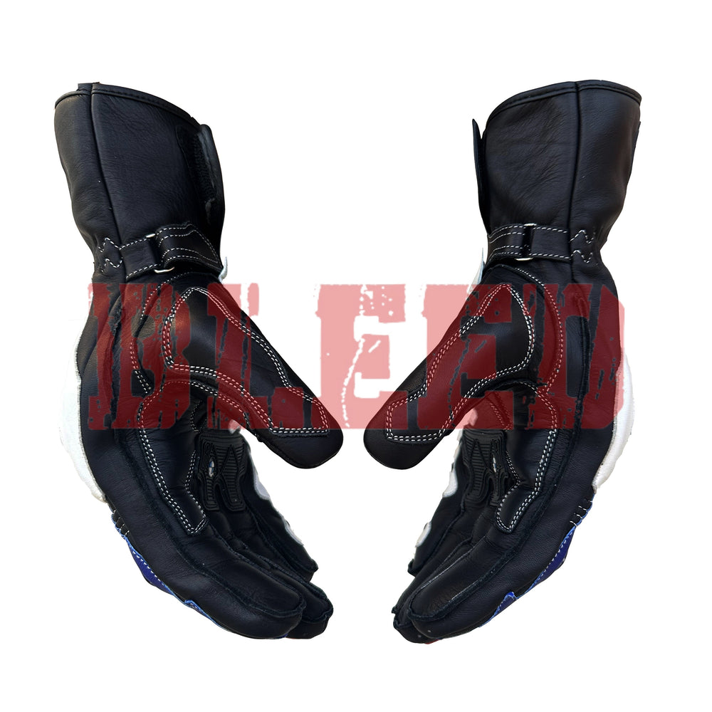 BMW S1000RR men motorcycle leather racing gloves palm view