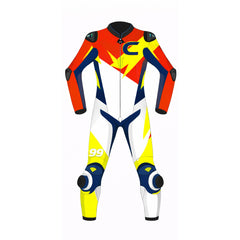 Custom biker leather racing suit track day street performance back view