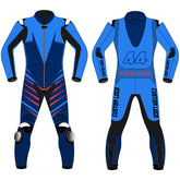 Custom motorcycle racing leather suit bespoke design front view