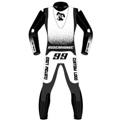 Custom fit CE approved leather motorcycle racing suit detail view