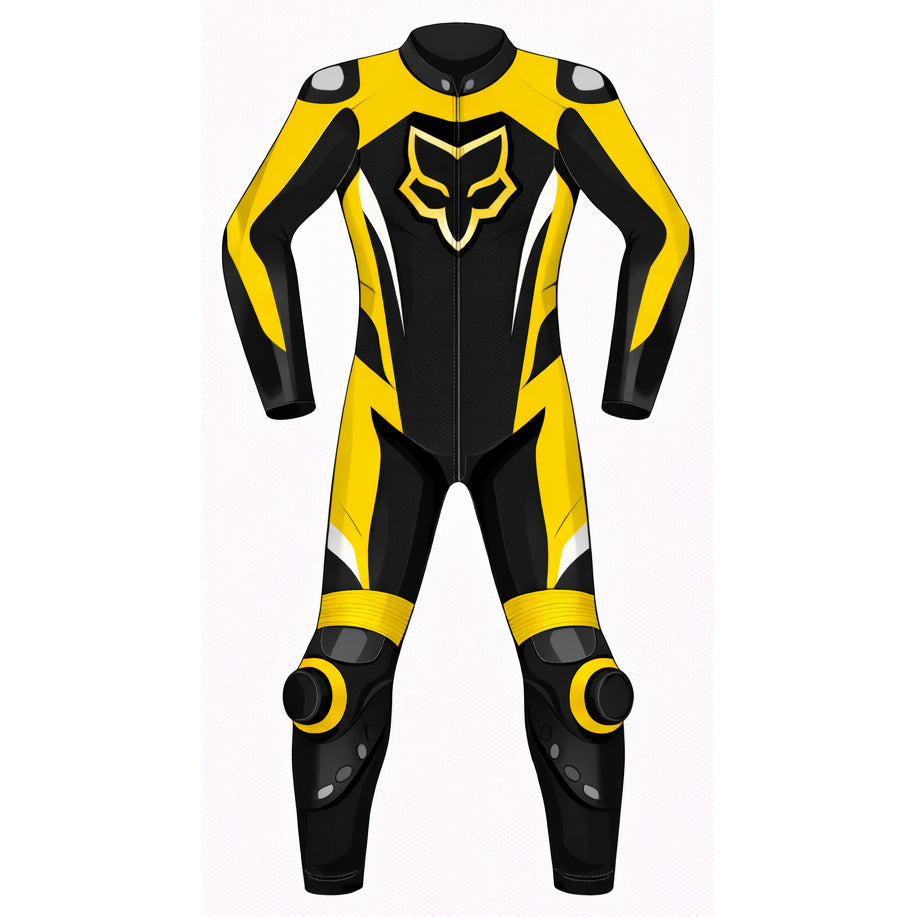 Custom fit leather motorcycle racing suit track road apparel back view