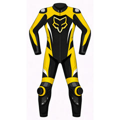 Custom fit leather motorcycle racing suit track road apparel back view