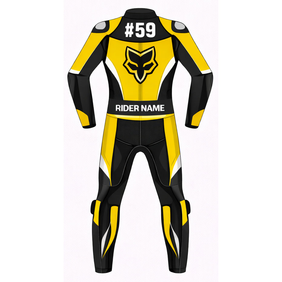 Custom fit leather motorcycle racing suit track road apparel detail view