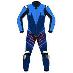 Custom motorcycle racing leather suit bespoke design back view