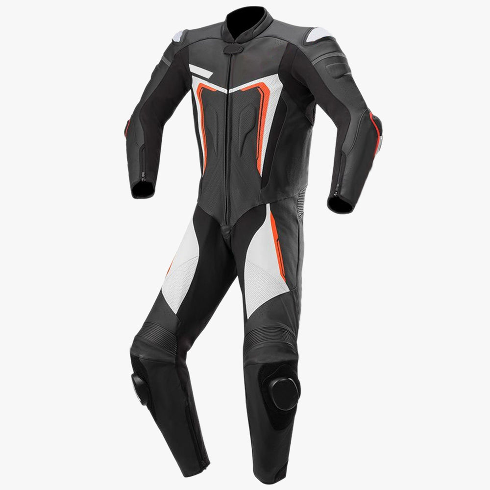 custom-motorcycle-racing-suit-black-white-orange-front