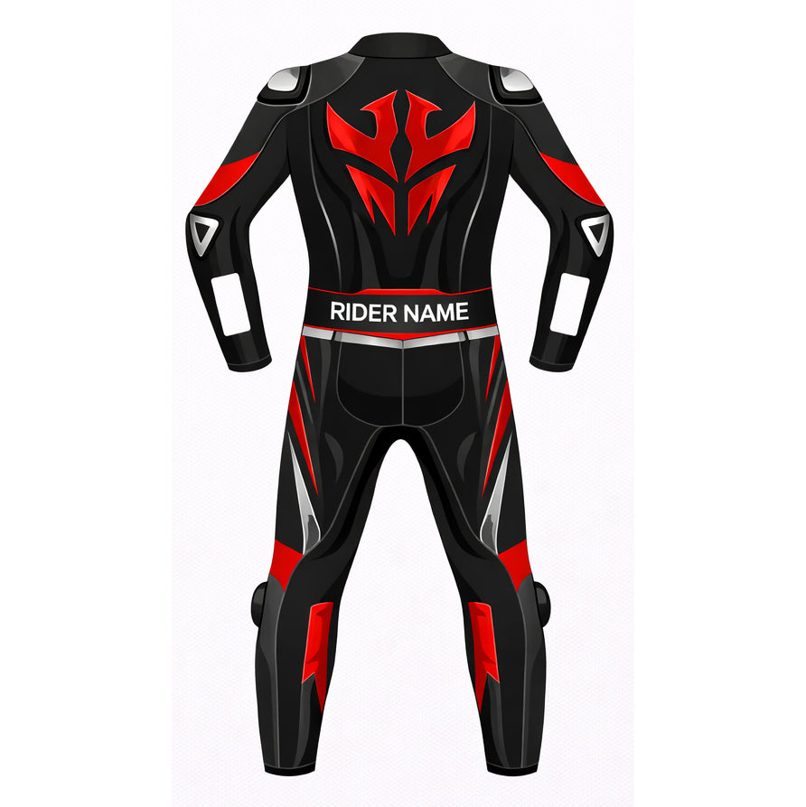Personalized motorbike leather suit custom fit track day racing apparel detail view