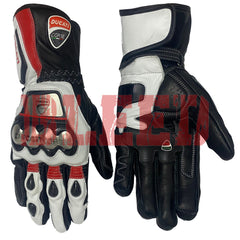 Ducati Corse C6 leather motorcycle racing gloves pro back view