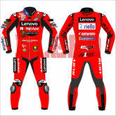 Francesco Bagnaia Ducati Lenovo British GP 2024 MotoGP leather racing suit front view