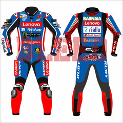 Francesco Bagnaia Ducati British GP 2024 special edition MotoGP leather racing suit front view
