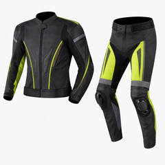 Neon Crest 2 Piece Motorcycle Leather Suit