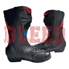 Honda Repsol motorbike leather riding boots front view