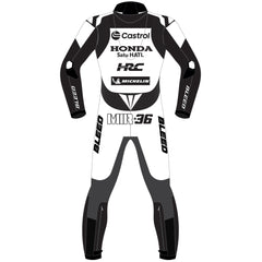 Joan Mir Honda Castrol Winter Test 2025 MotoGP leather racing suit detail view