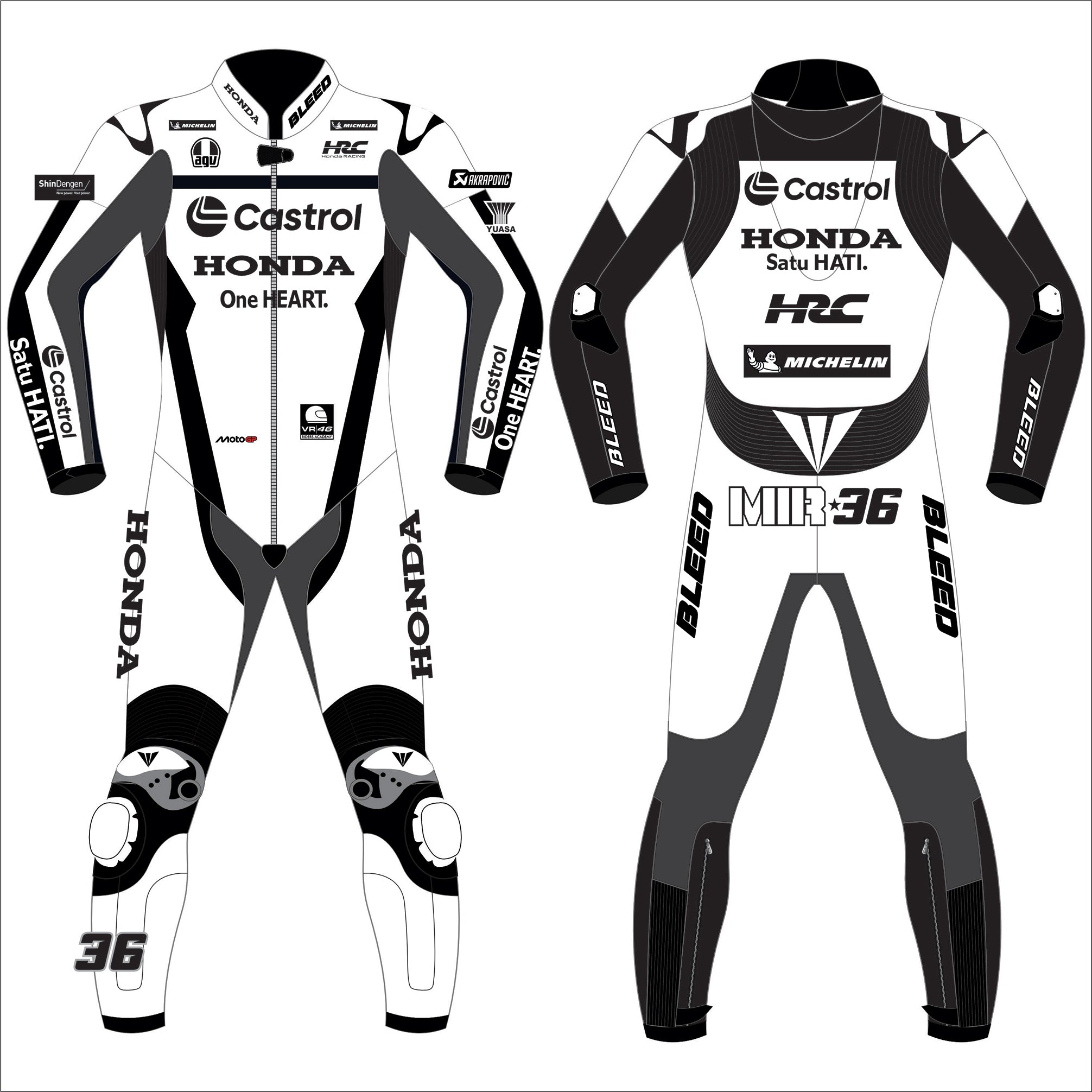 Joan Mir Honda Castrol Winter Test 2025 MotoGP Leather Racing Suit