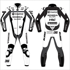 Joan Mir Honda Castrol Winter Test 2025 MotoGP leather racing suit front view