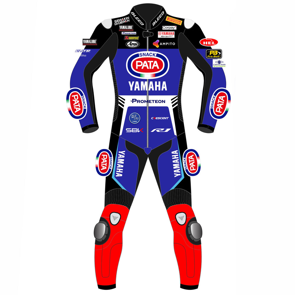 Jonathan Rea Pata Yamaha 2024 WSBK leather racing suit back view