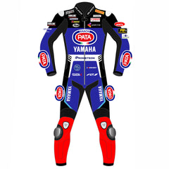 Jonathan Rea Pata Yamaha 2024 WSBK leather racing suit back view