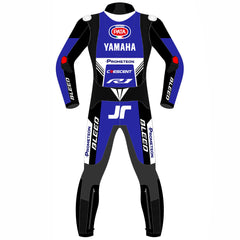 Jonathan Rea Pata Yamaha 2024 WSBK leather racing suit detail view