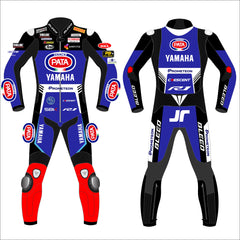 Jonathan Rea Pata Yamaha 2024 WSBK leather racing suit front view