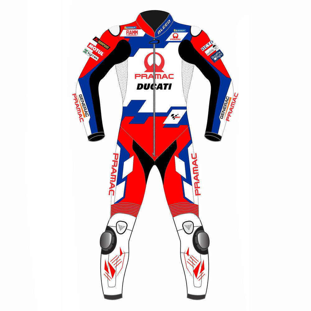 Jorge Martin Ducati Pramac 2022 MotoGP leather racing suit back view