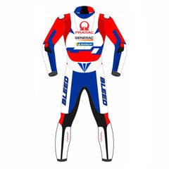 Jorge Martin Ducati Pramac 2022 MotoGP leather racing suit detail view