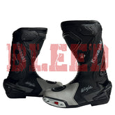 Kawasaki Ninja motorbike leather riding boots side view