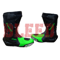Kawasaki Ninja ZX-10R motorbike leather riding boots side view