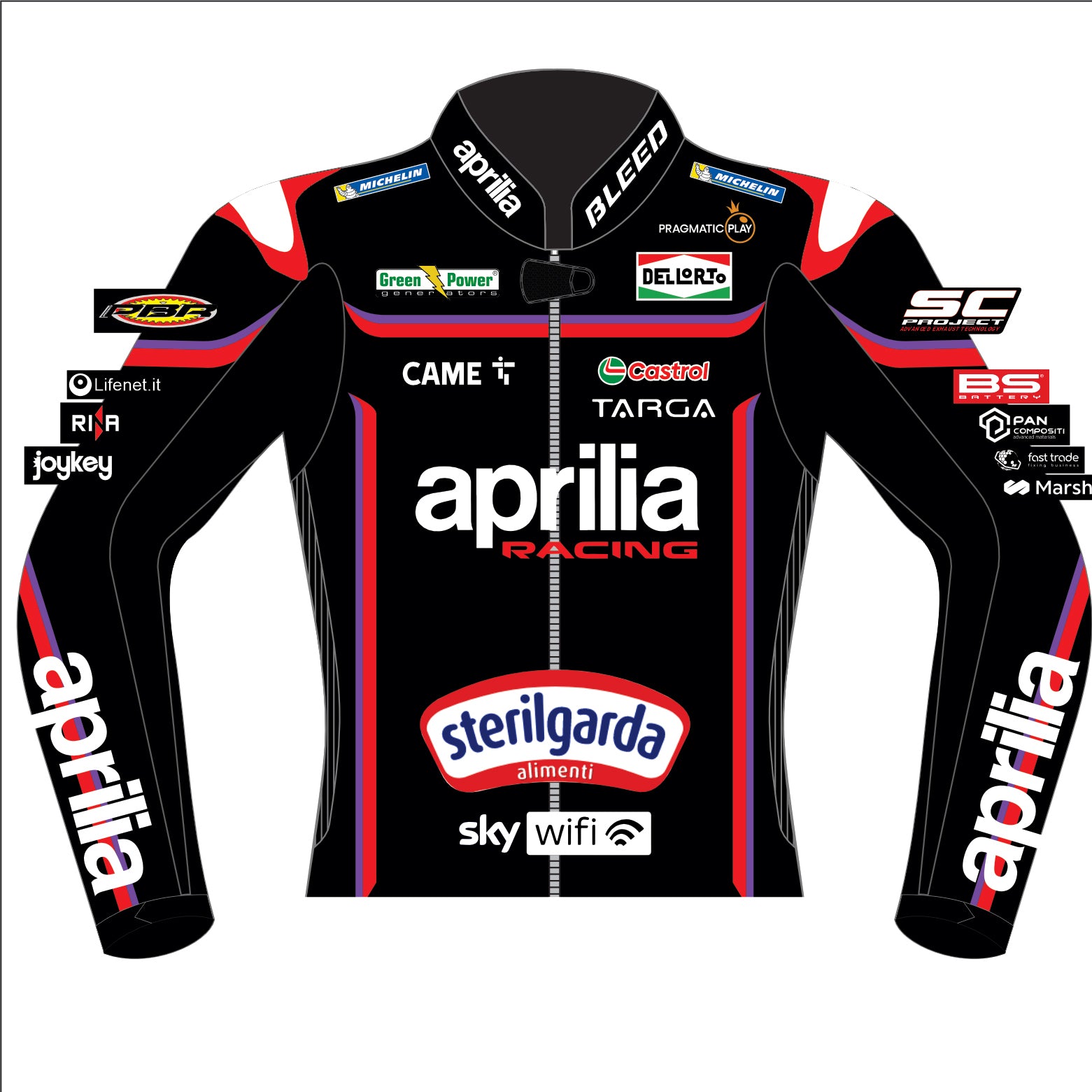 Marco Bezzecchi Aprilia 2025 MotoGP Leather Racing Jacket – Bleed