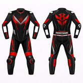 Personalized motorbike leather suit custom fit track day racing apparel front view