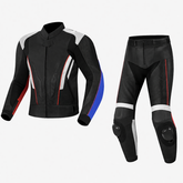 Crimson Axis 2 piece Motorcycle Leather Suit