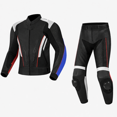 Crimson Axis 2 piece Motorcycle Leather Suit
