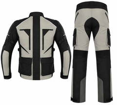 Trailhead ADV textile motorcycle riding suit stone black back view with CE armor