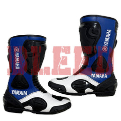 Yamaha motorbike leather riding biker boots side view