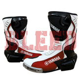 Yamaha MotoGP motorcycle leather racing boots side view