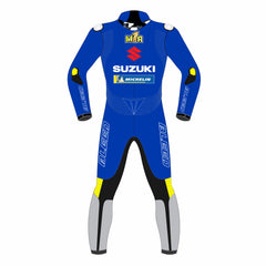 Joan Mir Suzuki Ecstar 2022 MotoGP leather racing suit detail view