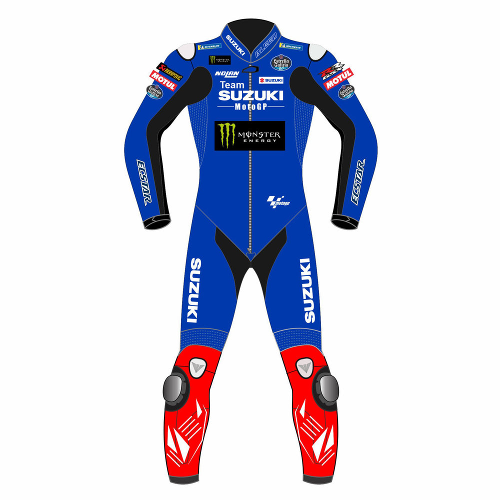 Alex Rins Suzuki Ecstar 2022 MotoGP leather racing suit back view