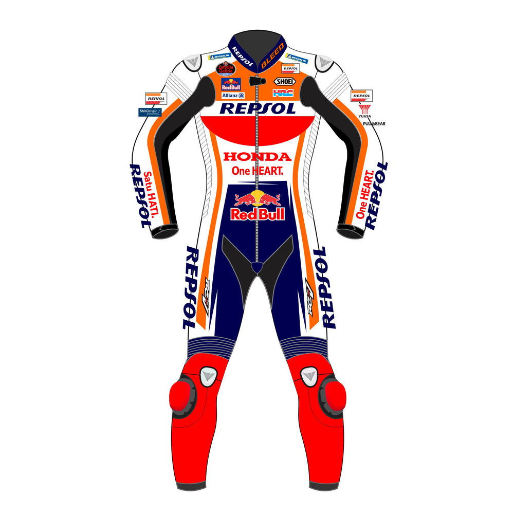 Alex Marquez Honda Repsol 2021 MotoGP leather racing suit back view