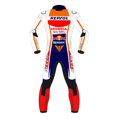 Alex Marquez Honda Repsol 2021 MotoGP leather racing suit detail view