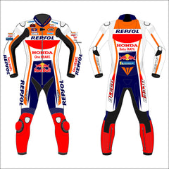 Alex Marquez Honda Repsol 2021 MotoGP leather racing suit front view