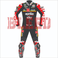 Aleix Espargaro Aprilia British GP 2024 MotoGP leather racing suit back view