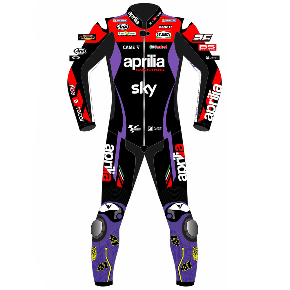 Aleix Espargaro Aprilia Racing 2024 MotoGP leather racing suit back view