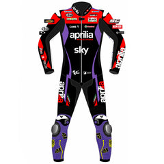 Aleix Espargaro Aprilia Racing 2024 MotoGP leather racing suit back view