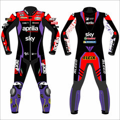 Aleix Espargaro Aprilia Racing 2024 MotoGP leather racing suit front view